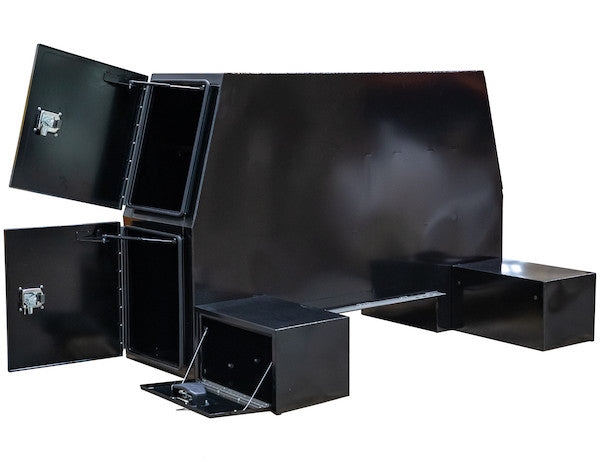 85x55x48 Inch Black Steel L-Pack Backpack Truck Box - 8.5 Inch Offset