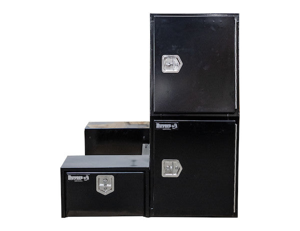 85x55x48 Inch Black Steel L-Pack Backpack Truck Box - 8.5 Inch Offset