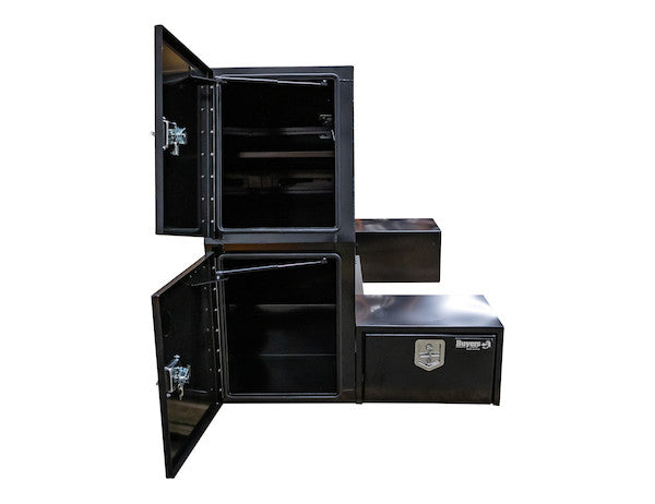 85x55x48 Inch Black Steel L-Pack Backpack Truck Box - 8.5 Inch Offset