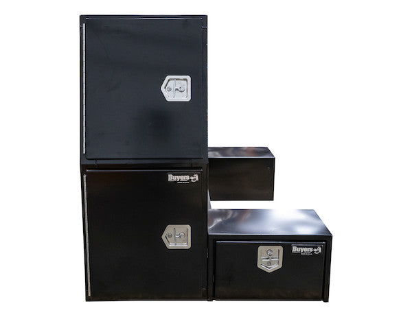85x55x48 Inch Black Steel L-Pack Backpack Truck Box - 8.5 Inch Offset