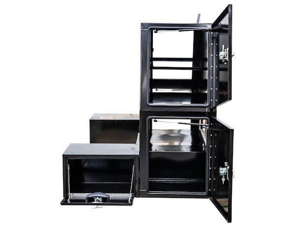 85x55x48 Inch Black Steel L-Pack Backpack Truck Box - 8.5 Inch Offset