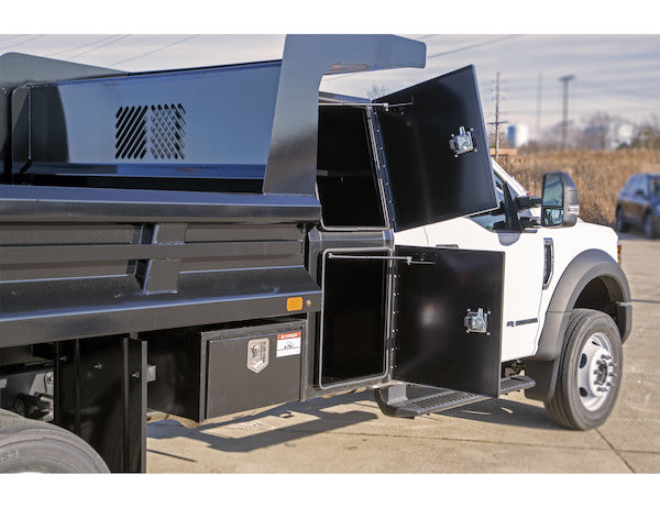 85x55x48 Inch Black Steel L-Pack Backpack Truck Box - 8.5 Inch Offset