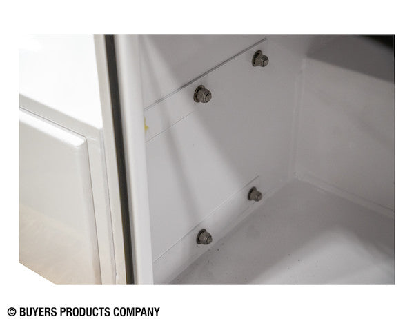 85x55x48 Inch White Steel L-Pack Backpack Truck Box - 16.35 Inch Offset