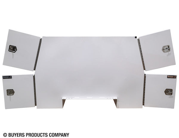85x55x48 Inch White Steel L-Pack Backpack Truck Box - 16.35 Inch Offset