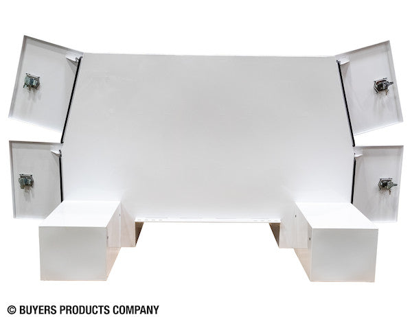 85x55x48 Inch White Steel L-Pack Backpack Truck Box - 16.35 Inch Offset