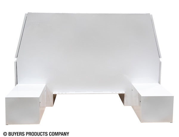 85x55x48 Inch White Steel L-Pack Backpack Truck Box - 16.35 Inch Offset
