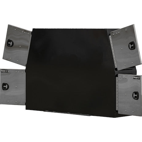 59x24x85 Inch Flat Floor Black Steel Backpack Truck Box With Stainless Steel Doors