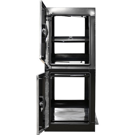59x24x85 Inch Flat Floor Black Steel Backpack Truck Box With Stainless Steel Doors