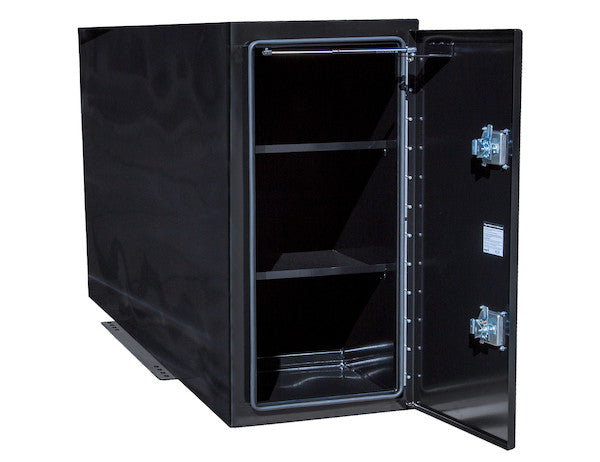 Black Steel Straight Side Backpack Truck Box - T-Handle Latch