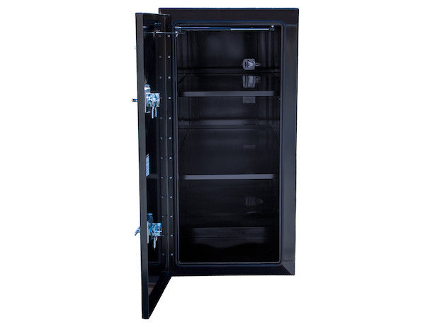 Black Steel Straight Side Backpack Truck Box - T-Handle Latch
