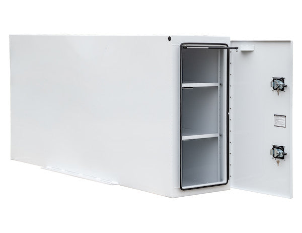 White Steel Straight Side Backpack Truck Box with Adjustable Shelving