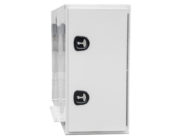 White Steel Straight Side Backpack Truck Box with Adjustable Shelving