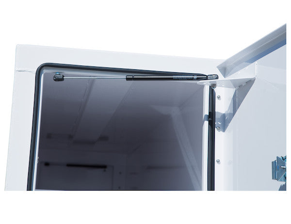 White Steel Straight Side Backpack Truck Box - T-Handle Latch