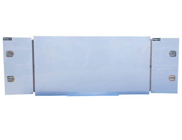 White Steel Straight Side Backpack Truck Box - T-Handle Latch