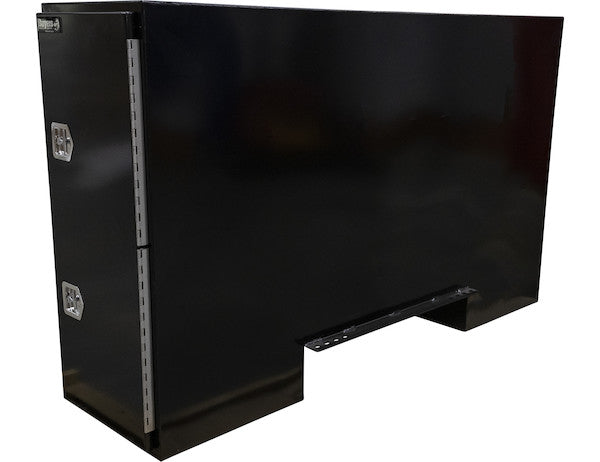 57x24x96 Inch Straight Side Black Steel Backpack Truck Tool Box - 11.26 Inch Offset Floor