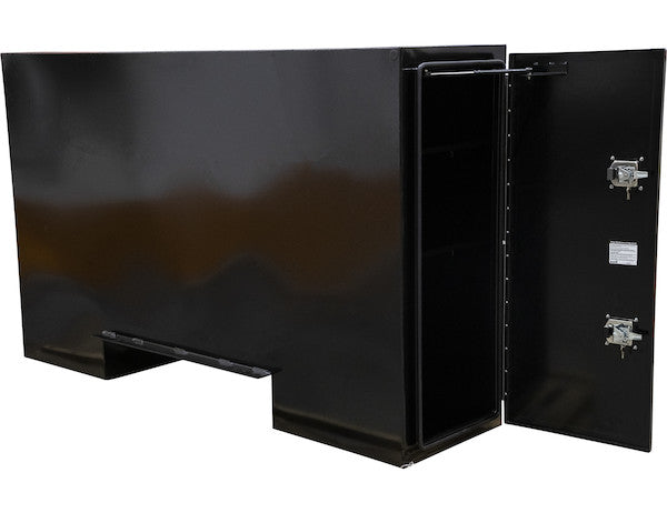 57x24x96 Inch Straight Side Black Steel Backpack Truck Tool Box - 11.26 Inch Offset Floor