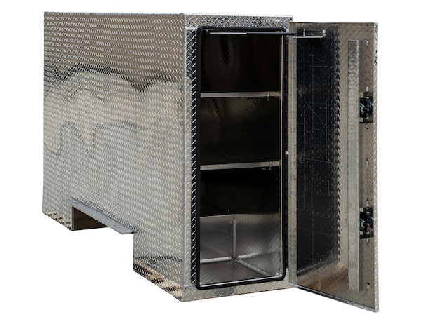 57x24x96 Inch Straight Side Diamond Tread Aluminum Backpack Truck Tool Box - 9x42 Inch Offset Floor