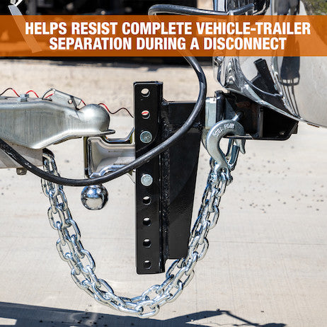 3/8x35 Inch Class 4 Trailer Safety Chain With 1-Clevis Style Slip Hook-43 Proof