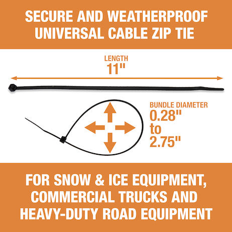 11-inch Length Black-Weather Resistant Nylon Cable Zip Tie (100-Pack)