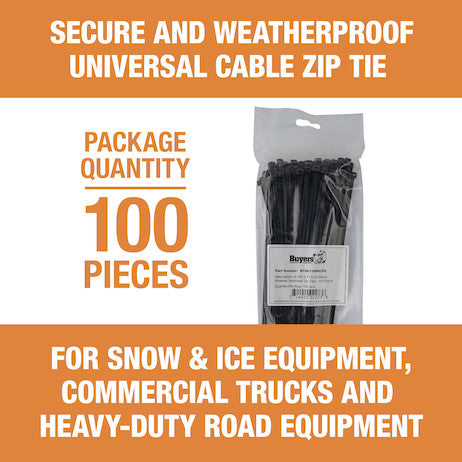 11-inch Length Black-Weather Resistant Nylon Cable Zip Tie (100-Pack)