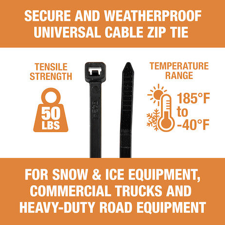 11-inch Length Black Weather-Resistant Nylon Cable Zip Tie (500-Pack)