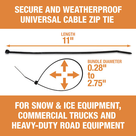 11-inch Length Black Weather-Resistant Nylon Cable Zip Tie (500-Pack)