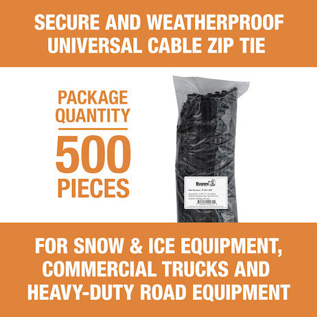 11-inch Length Black Weather-Resistant Nylon Cable Zip Tie (500-Pack)