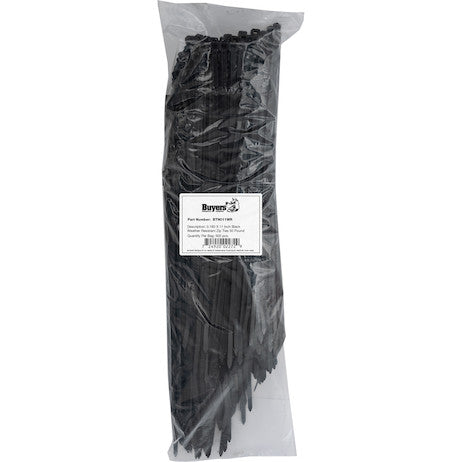 11-inch Length Black Weather-Resistant Nylon Cable Zip Tie (500-Pack)