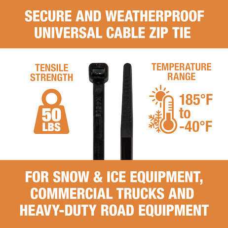 15-inch Length Black Weather-Resistant Nylon Cable Zip Tie (100-Pack)