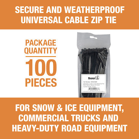 15-inch Length Black Weather-Resistant Nylon Cable Zip Tie (100-Pack)