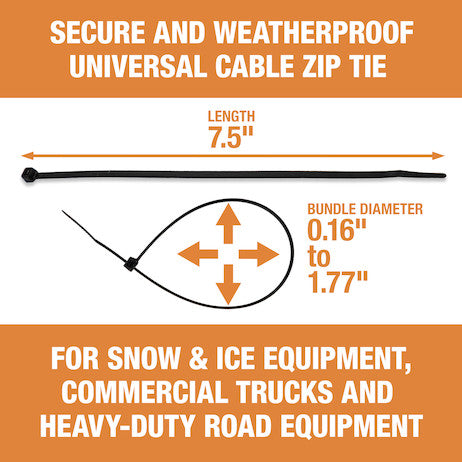 7.50-inch Length Black Weather-Resistant Nylon Cable Zip Tie (100-Pack)