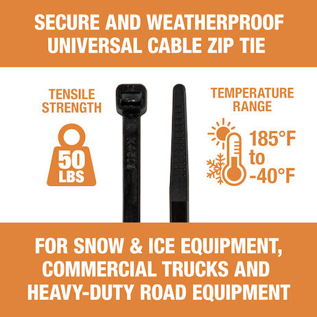 7.50-inch Length Black Weather-Resistant Nylon Cable Zip Tie (1,000-Pack)