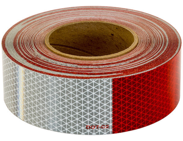 150 Foot Roll Of DOT Conspicuity Tape With 11-Inch Red And 7-Inch White Lengths - 5-Year Rating