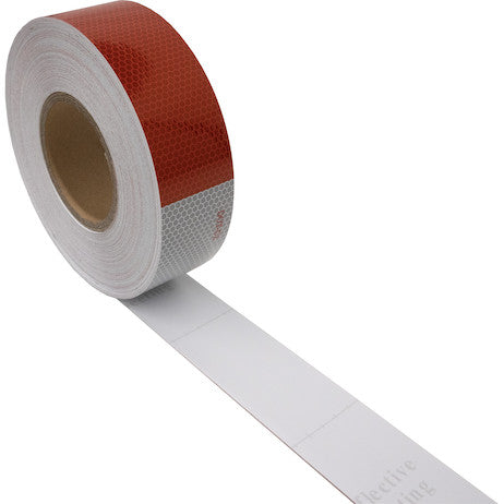 150 Foot Roll Of DOT Conspicuity Tape With 11-Inch Red And 7-Inch White Lengths - 3-Year Rating