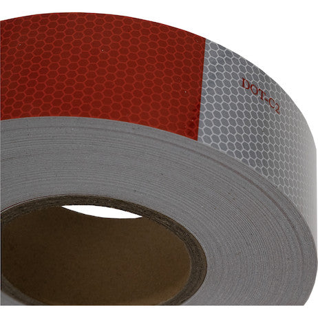 150 Foot Roll Of DOT Conspicuity Tape With 11-Inch Red And 7-Inch White Lengths - 5-Year Rating