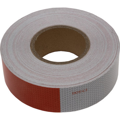 150 Foot Roll Of DOT Conspicuity Tape With 11-Inch Red And 7-Inch White Lengths - 3-Year Rating