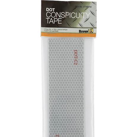2 in. x 18 in. Precut DOT Conspicuity Tape With 11-Inch Red And 7-Inch White Lengths - 3-Year Rating, 5-Pack