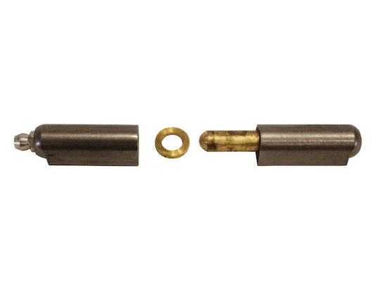 Steel Weld-On Bullet Hinge with Brass Pin/Bushing/Grease Fitting .61 x 3.15 Inch