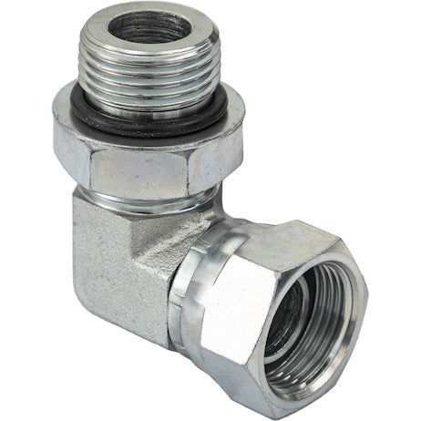 1.06-12 Inch Male Straight Thread 3/4-14 Inch NPSM Female Pipe Swivel 90?? Elbow