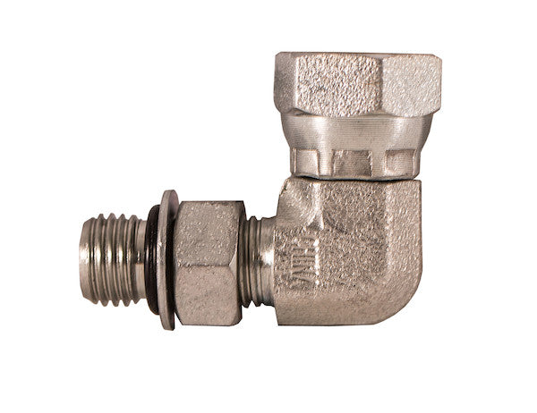 H9515X6X6 - 9/16-18 Inch Male Straight Thread 3/8-18 Inch NPSM Female Pipe Swivel 90?? Elbow