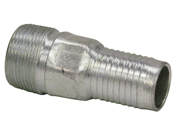 Zinc Plated Combination Nipple 1-1/4 Inch NPT x 1-1/4 Inch Hose Barb