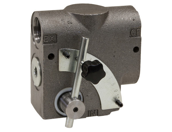 1057 - 3/4 Inch NPT Side Ported Adjustable Flow Divider Valve 0-30 GPM