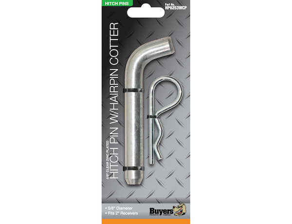 5/8 x 3.3 Inch Clear Zinc Hitch Pin with Cotter - Retail Packaged