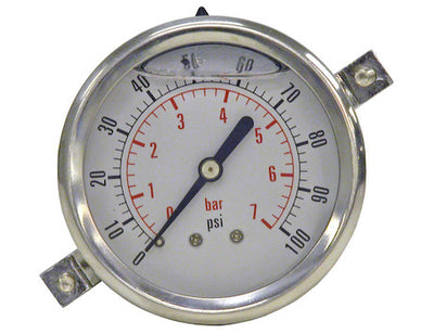 1053 - Silicone Filled Pressure Gauge - Panel Clamp Mount