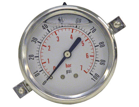 1053 - Silicone Filled Pressure Gauge - Panel Clamp Mount