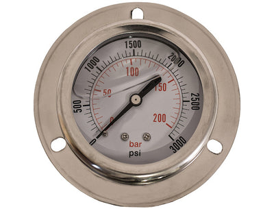 Silicone Filled Pressure Gauge - Panel Mount 0-3,000 PSI