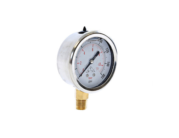 HPGS160 - Silicone Filled Pressure Gauge - Stem Mount 0-160 PSI