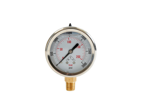 HPGS3 - Silicone Filled Pressure Gauge - Stem Mount 0-3,000 PSI