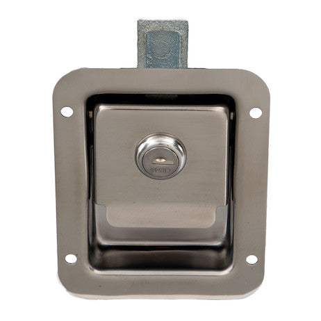 Stainless Steel Junior Single Point Locking Paddle Latch - Thru-Hole Mount