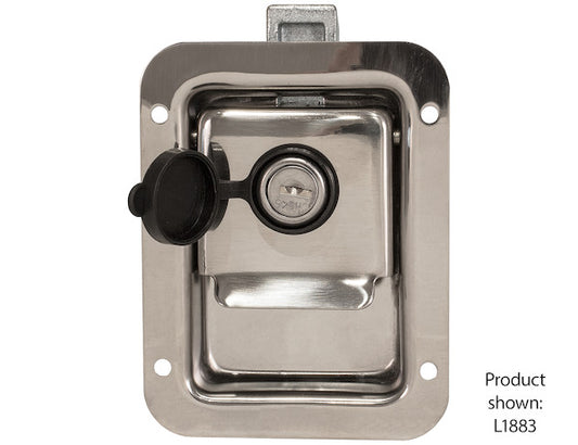 Stainless Steel Junior Single Point Locking Paddle Latch - Thru-Hole Mount